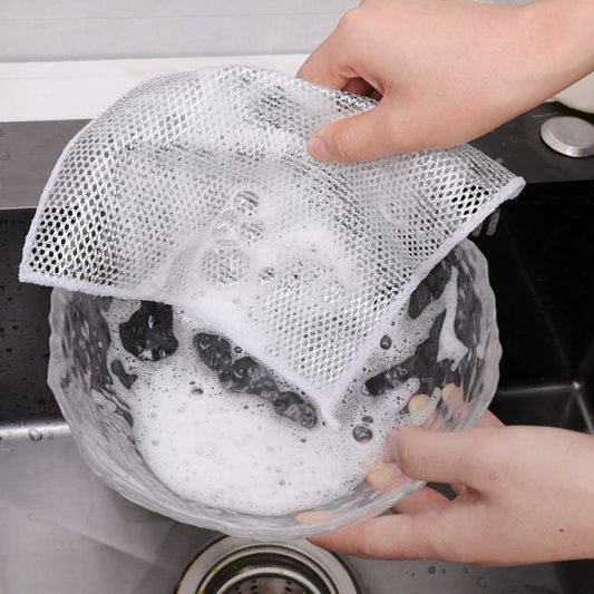 3 Pcs Silver Wire Kitchen Cleaning Dish Cloth, Under One Dollar