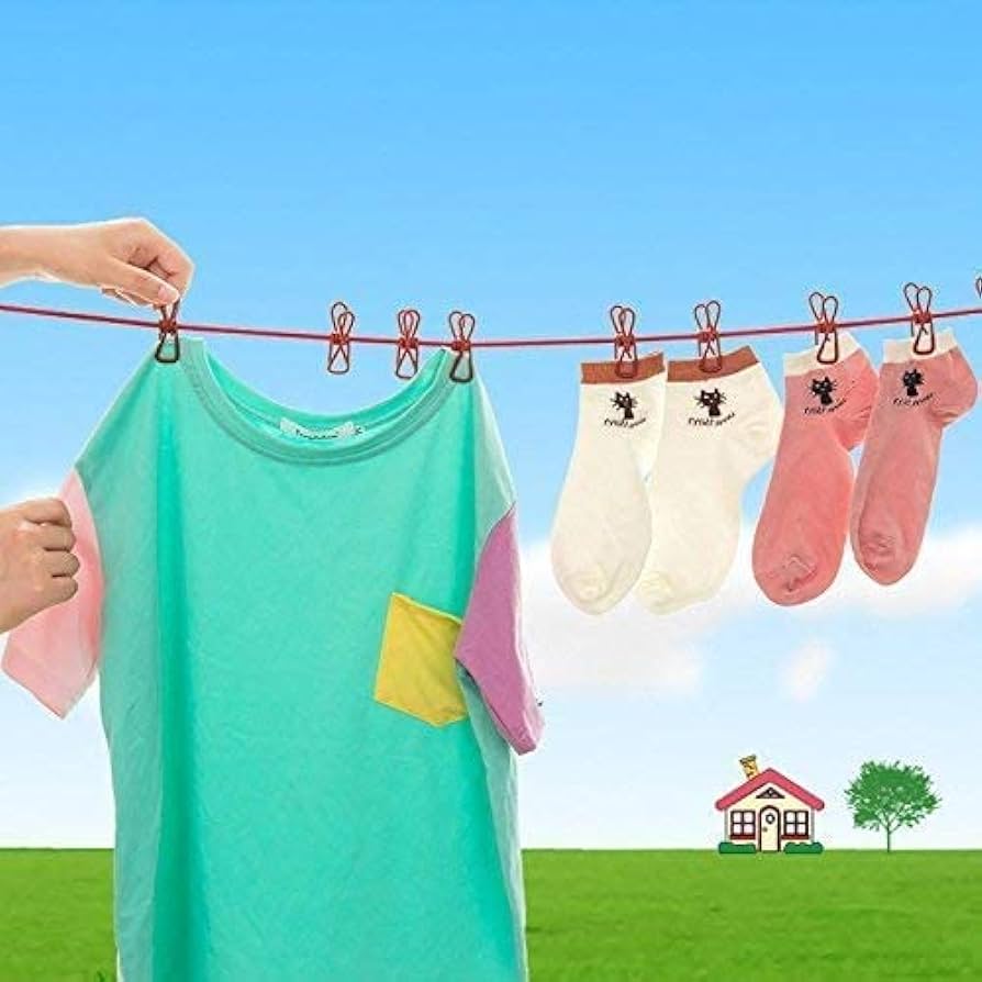 Portable Elastic Clothesline Rope with Clips – Online Shopping in Pakistan