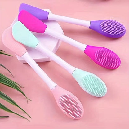 Multipurpose Double Sided Silicone Face Scrubber & Exfoliating Brush