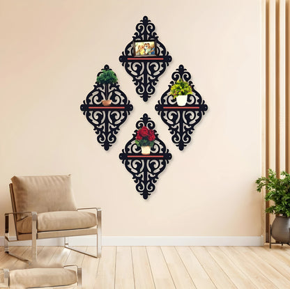  4Pcs Wooden Decor Shelf