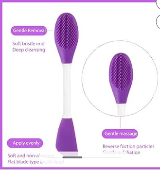 Multipurpose Double Sided Silicone Face Scrubber & Exfoliating Brush