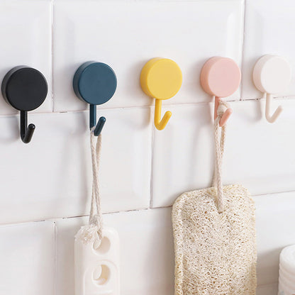 5Pcs Cute Colorful Self Adhesive Wall Hooks, Under One Dollar