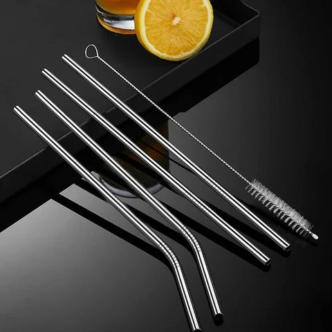 5Pcs Metal Straw Set