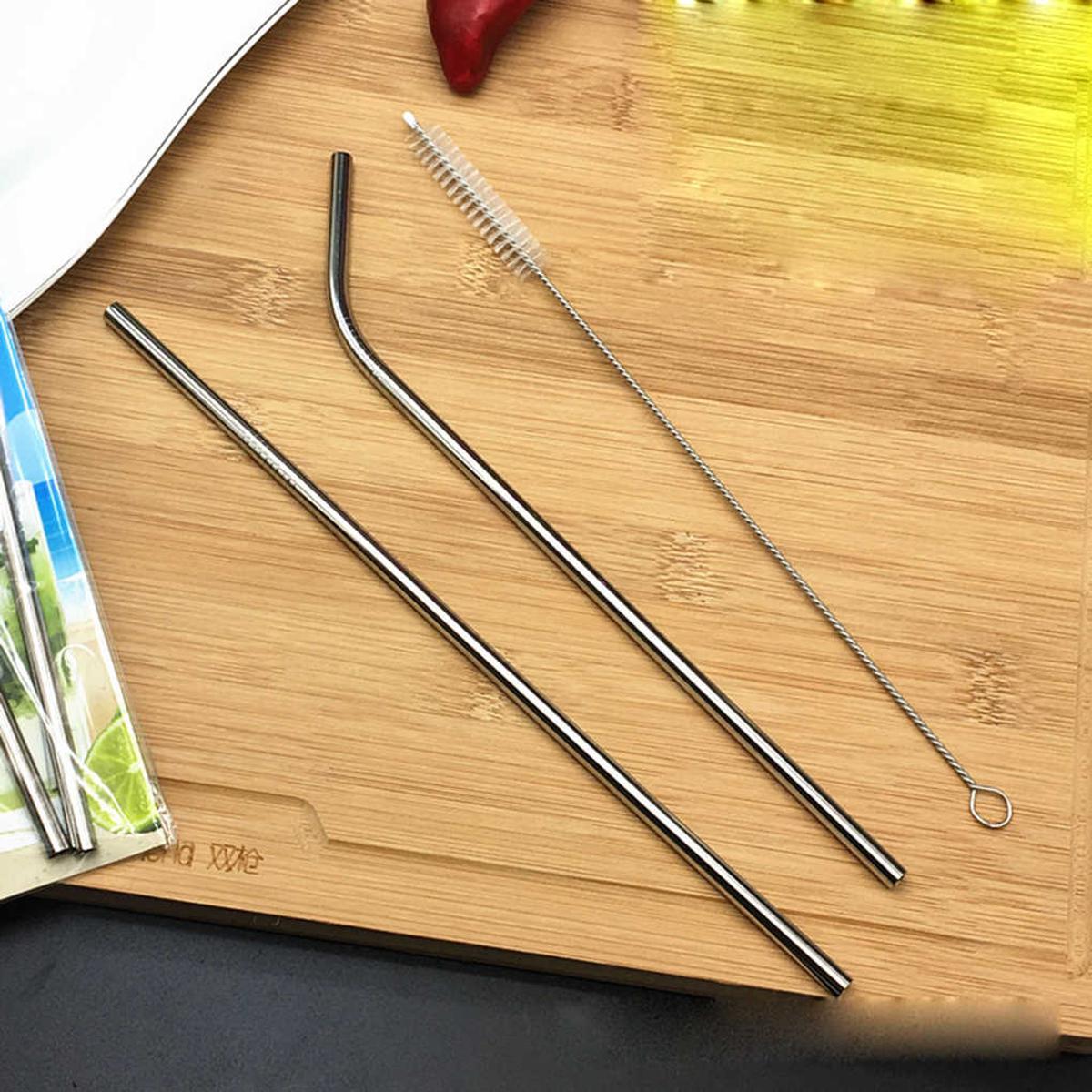  5Pcs Metal Straw Set, Home and Living 