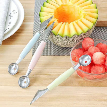 2 In 1 Fruit Carving Tool Multifunctional Dig Scoop With Fruit Carving Knife