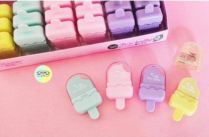 1 Pcs Creative Cute Jelly Popsicle Cartoon Eraser(Random Colour)