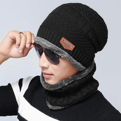 2-Pieces Winter Beanie Hat Scarf Set