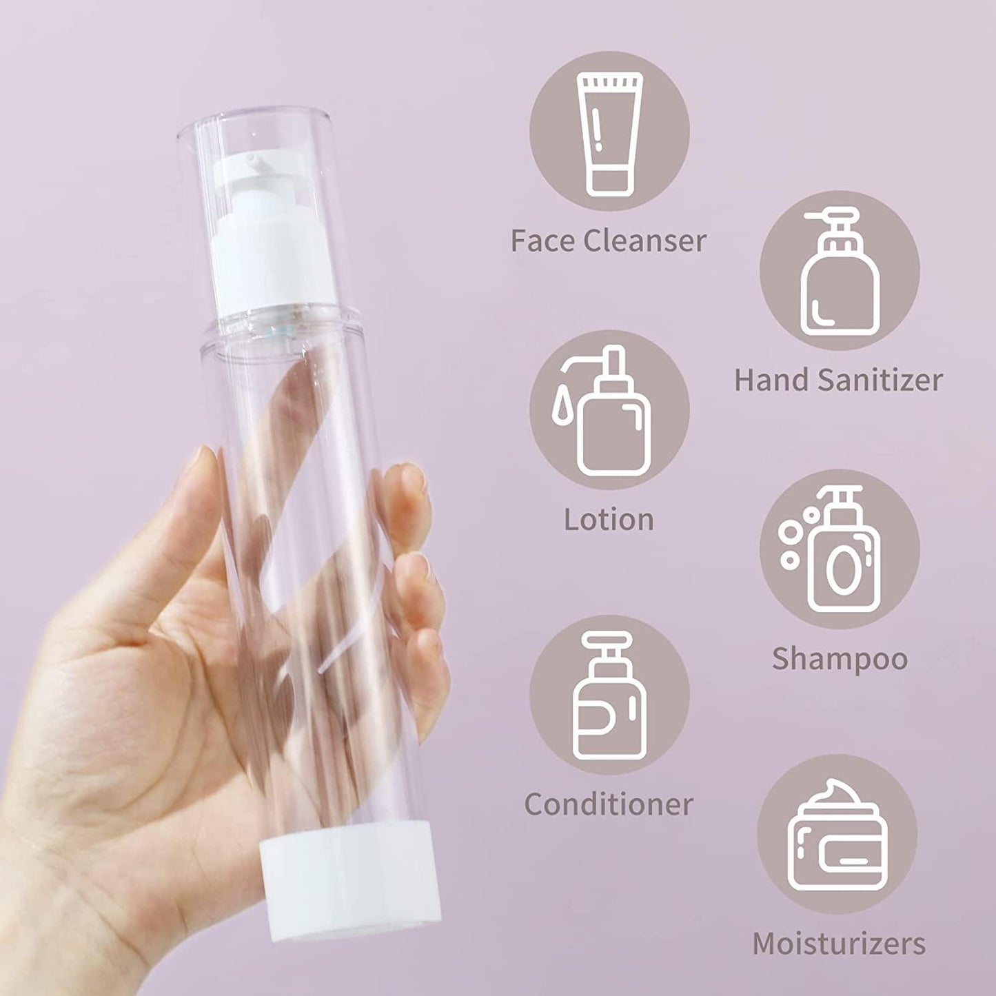 Portable 80ML Refillable Pump Bottle for Liquids