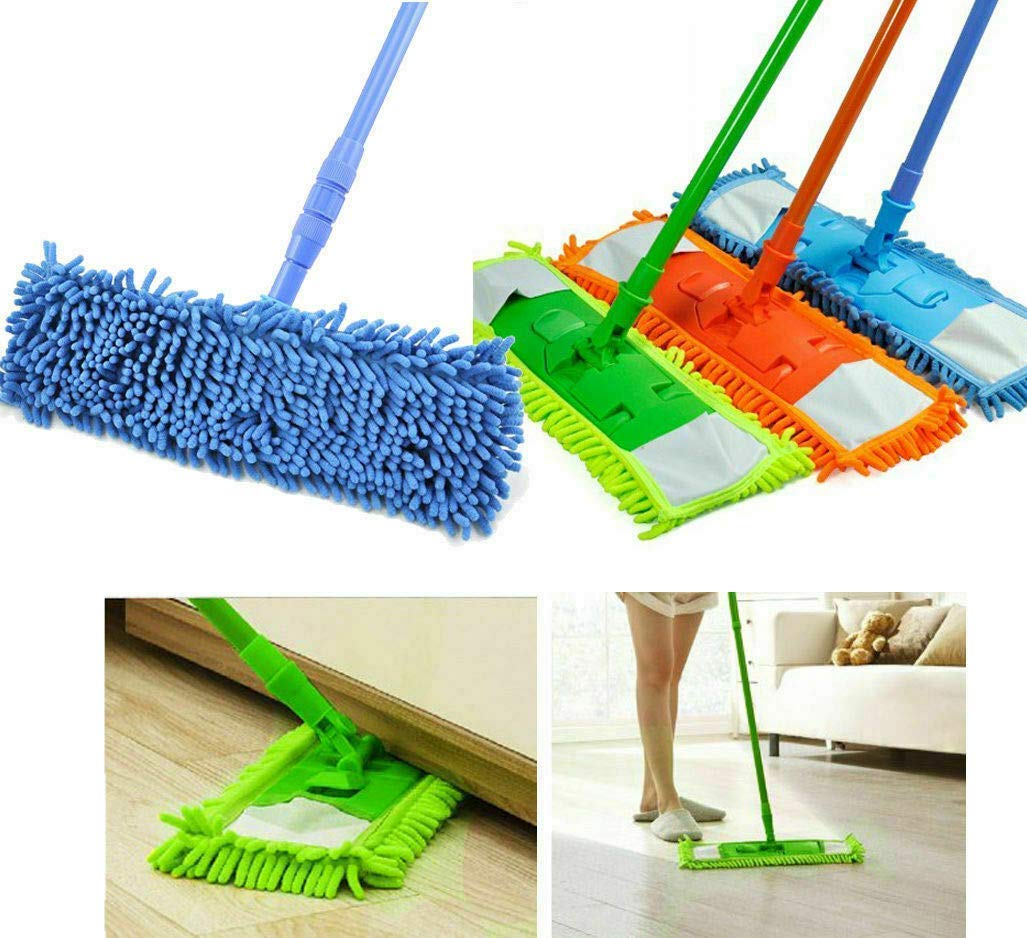 360 Flat Microfiber Floor Cleaning Mop with Resizable Handle
