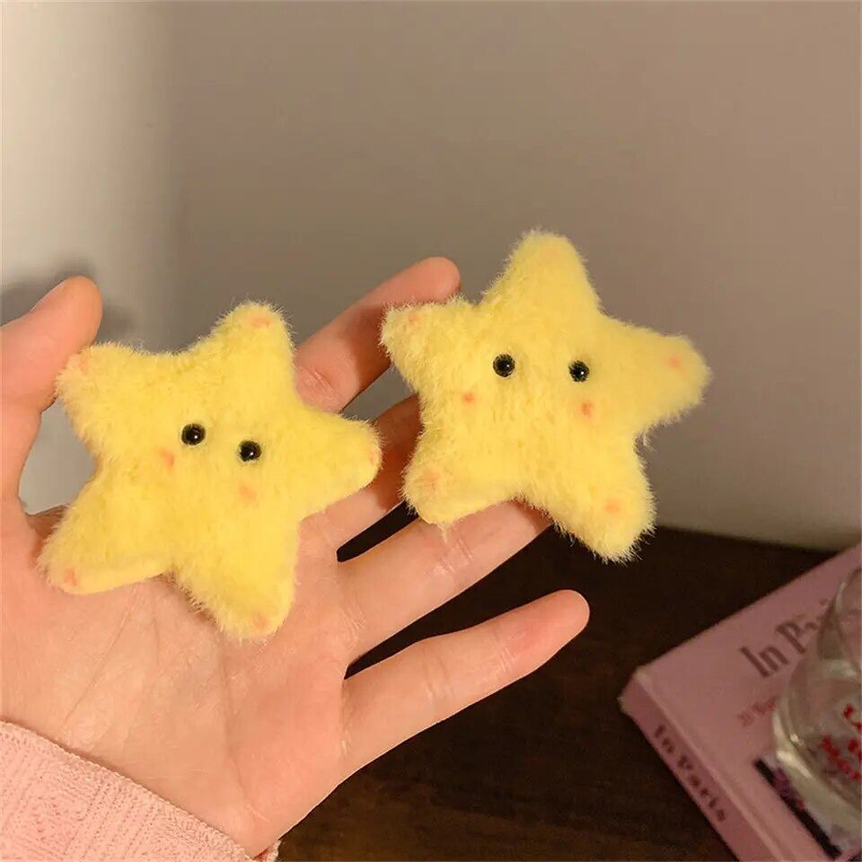 2 Cute Yellow Star Duckbill Hair Clip