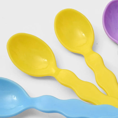 6PC Plastic Ice-cream Feeding Spoon For Kids