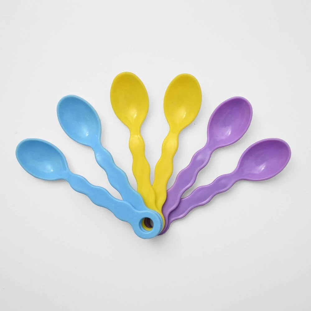 6PC Plastic Ice-cream Feeding Spoon For Kids