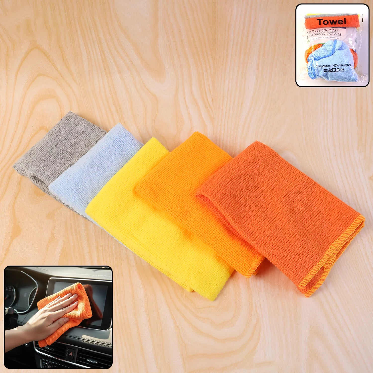 6Pcs High Performance Microfiber Cleaning Towels