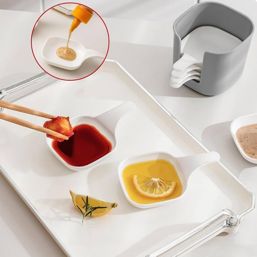 6Pcs Sauce Bowls Set with Holder, Kitchen Accessories 