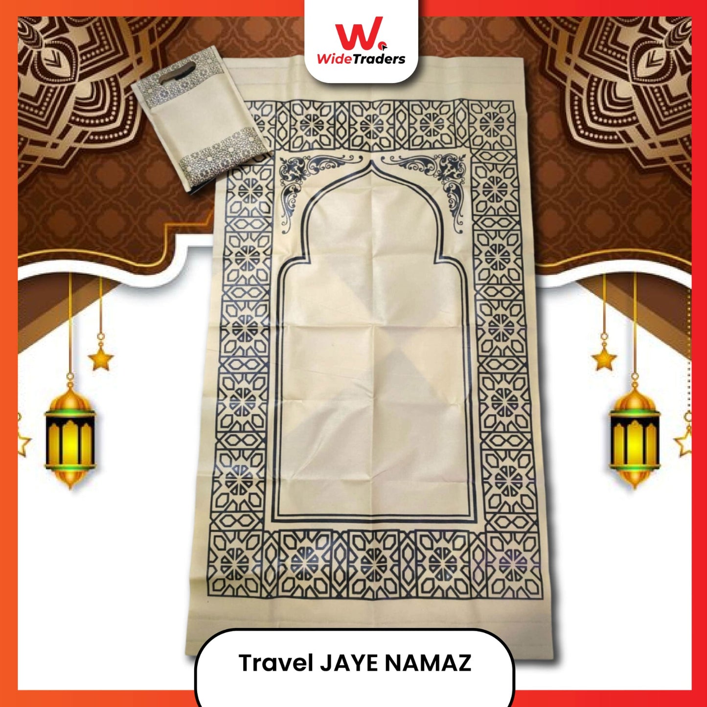 High Quality Travel Jaye Namaz Foldable Prayer Mat With Pouch