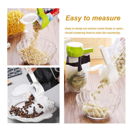 Seal and Pour Food Storage  Clip With Cap