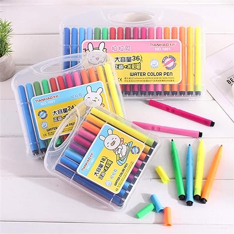 Pack Of 12 Washable Triangle Colour Markers