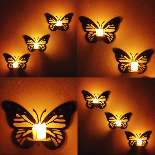 Set of 3 Wooden Butterfly Decorations