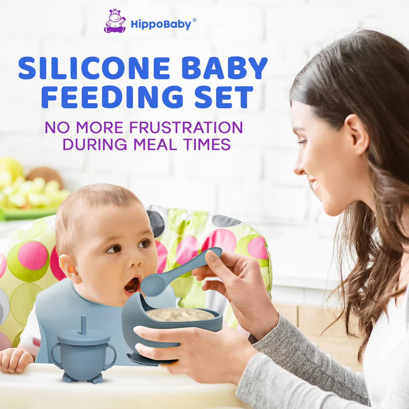8PCS BPA Free Silicone Baby Feeding set