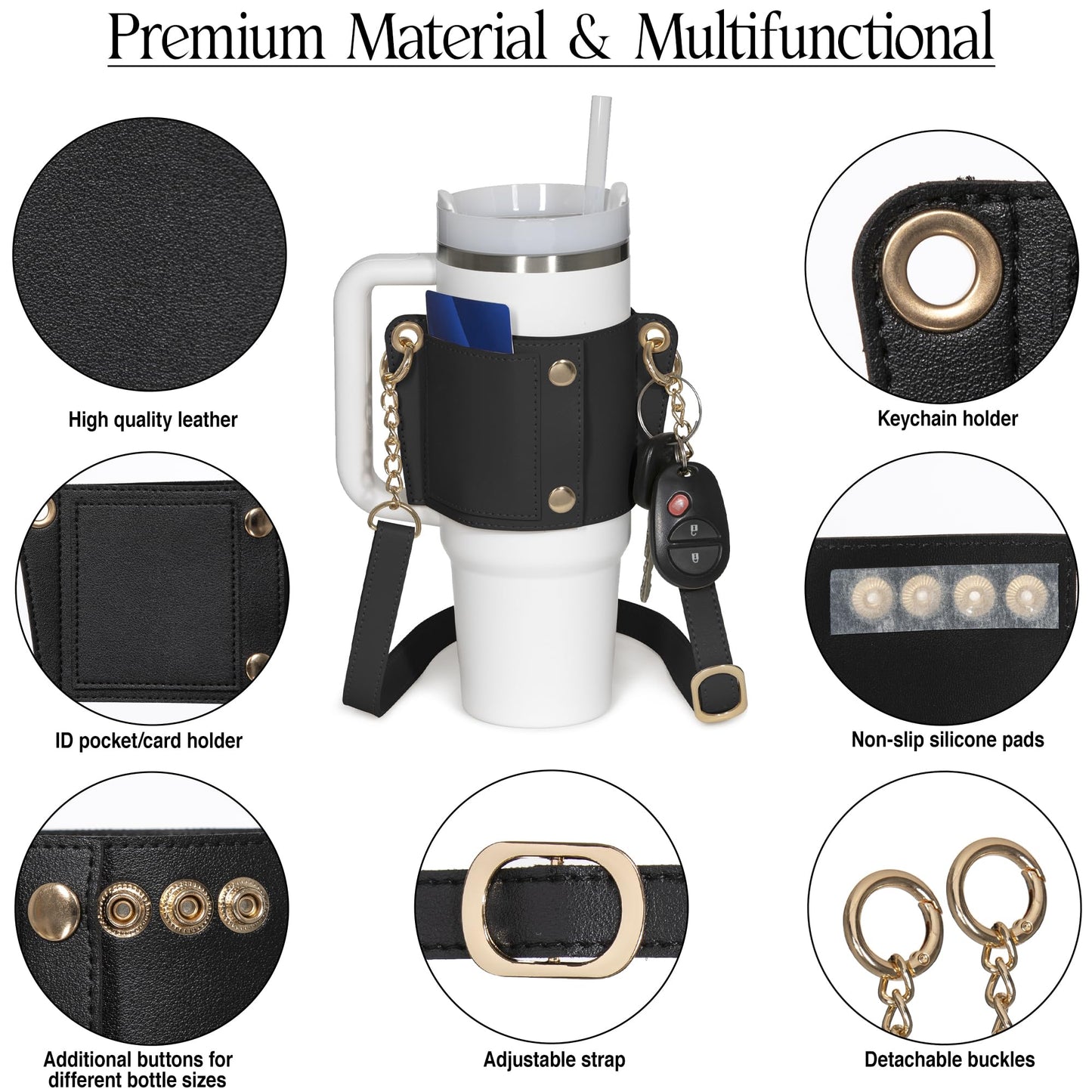 Premium Tumbler Carry Holder Belt With Adjustable Shoulder Strap
