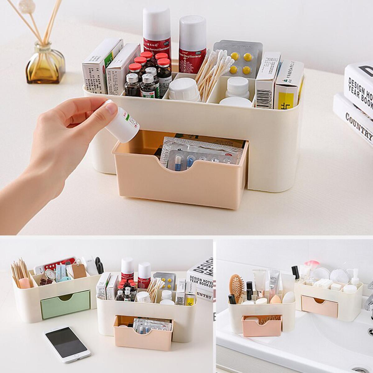1Pcs Multifunctional Cosmetic Storage Box with Single Drawer