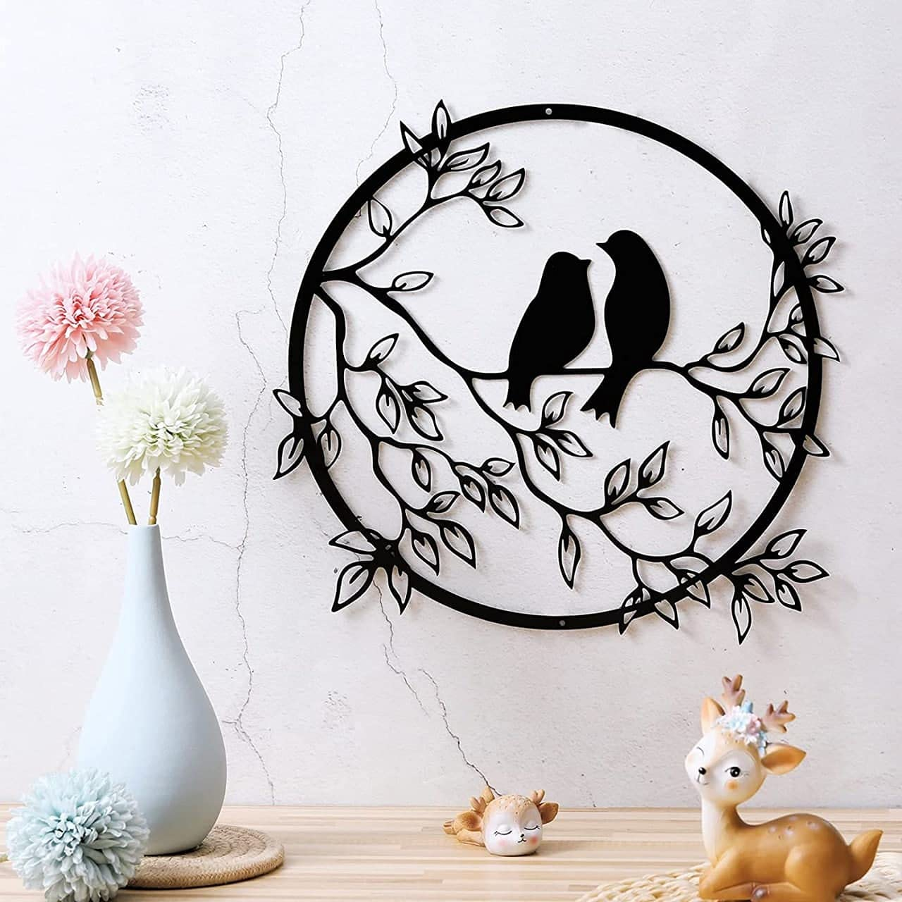 Wooden Birds in Love Wall Decoration