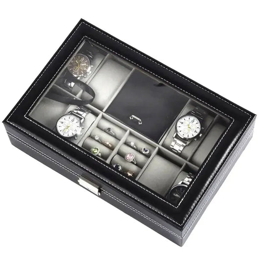 Wrist Watch & Jewelry Display Box Cas Organizer