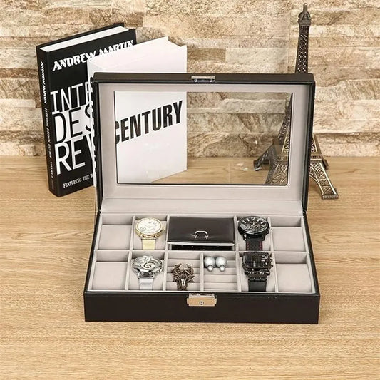 Wrist Watch & Jewelry Display Box Cas Organizer