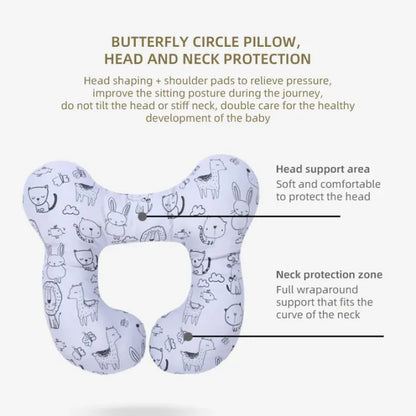 Adorable Butterfly Patterned Kids Travel Neck Pillow