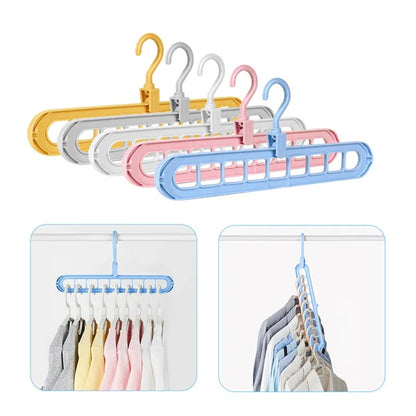 9 Hole Hanger Magic Clothes Foldable Hanger