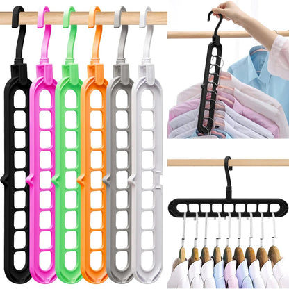 9 Hole Hanger Magic Clothes Foldable Hanger