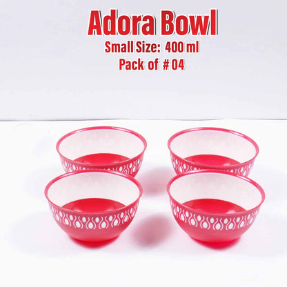 4 PC Adora Small Size Plastic Bowl ( Random Colors )