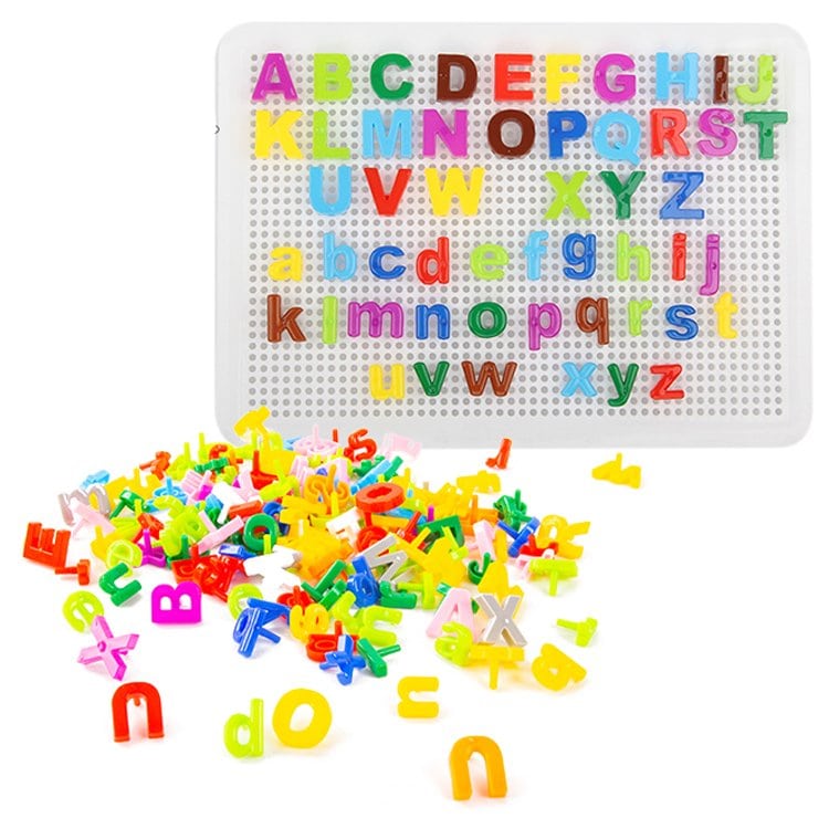 Alphabet ABC Words Pin Peg Board Puzzle Educational Building Blocks
