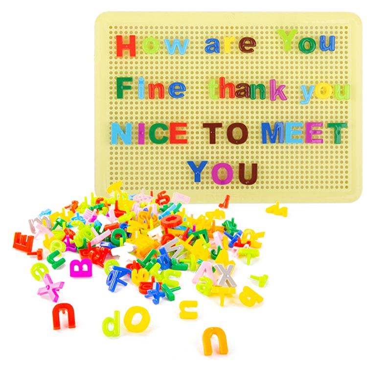 Alphabet ABC Words Pin Peg Board Puzzle Educational Building Blocks