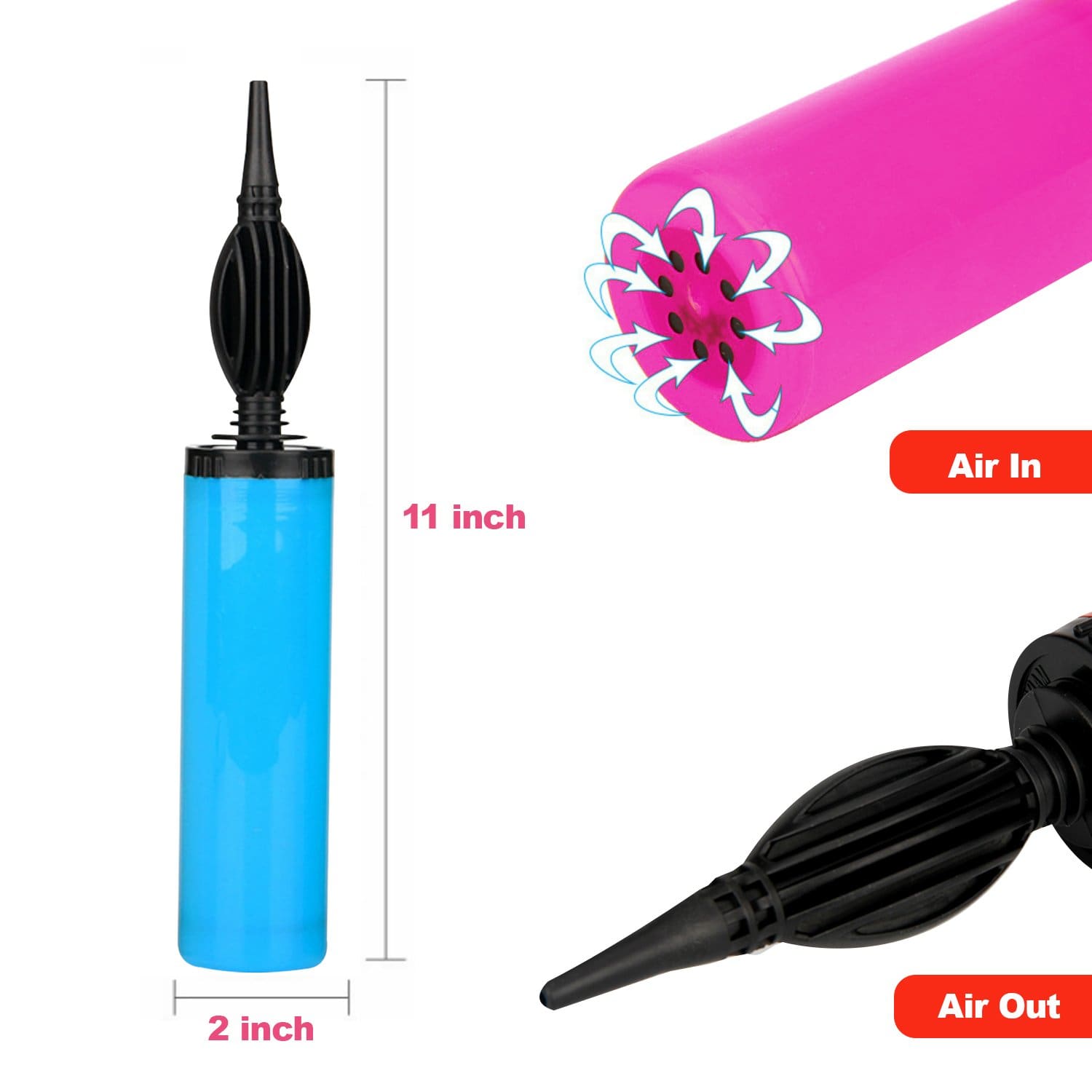 Air Inflator Portable Hand Held Birthday Party Balloon Pump, Under One Dollar