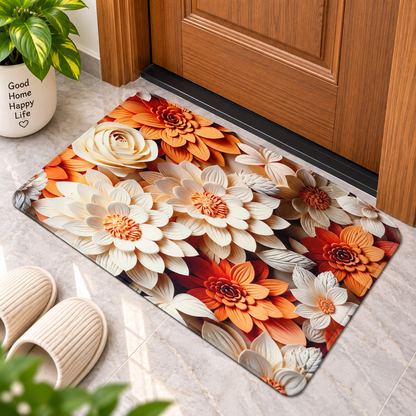 Beautiful Flower Print Floor Mat – Modern Decorative Mat for Home & Office