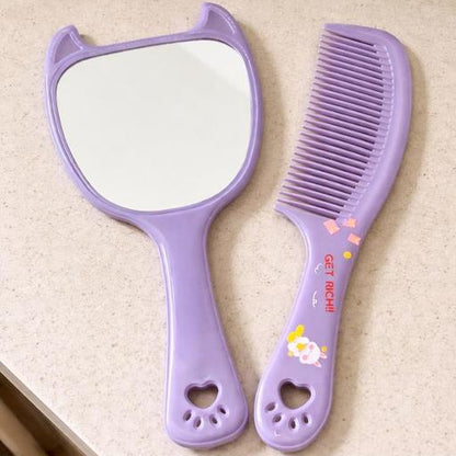 Beauty Touch Up Mirror & Comb Set