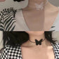 Black Butterfly Pendant Choker Chain Necklace