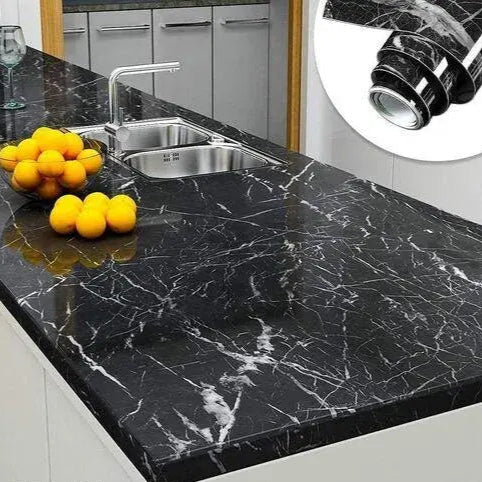 Black Marble Paper Sticker