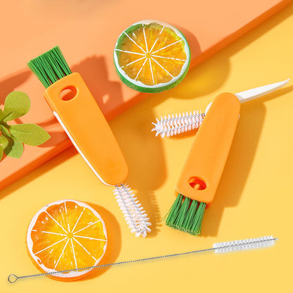 Carrot Shaped 3-in-1 Cleaning Brush