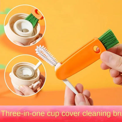 Carrot Shaped 3-in-1 Cleaning Brush