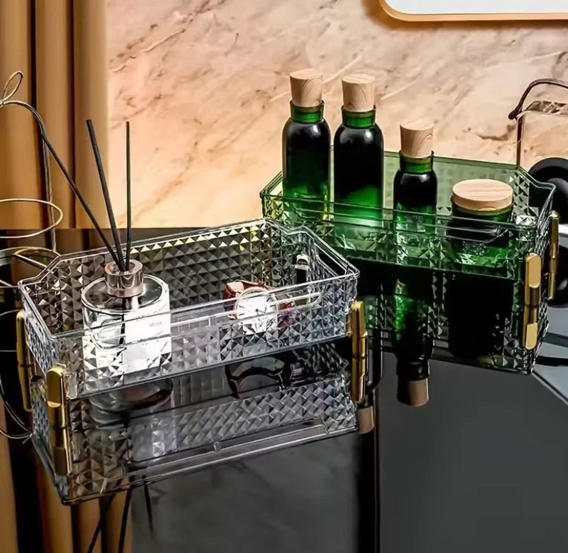 Clear Cosmetic Organizer Tray – Stylish Vanity Storage
