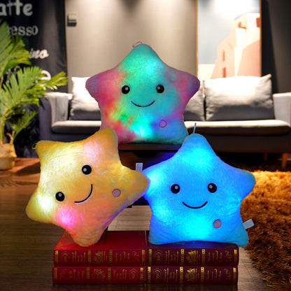 Creative Twinkle Star Pillows With Glowing LED Night Lights