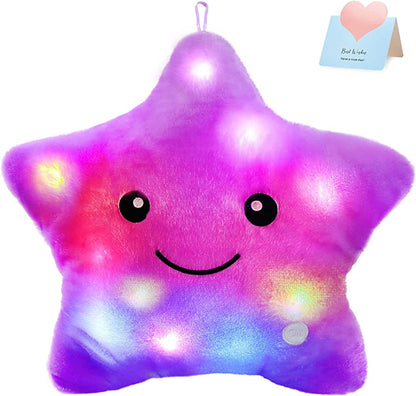 Creative Twinkle Star Pillows With Glowing LED Night Lights