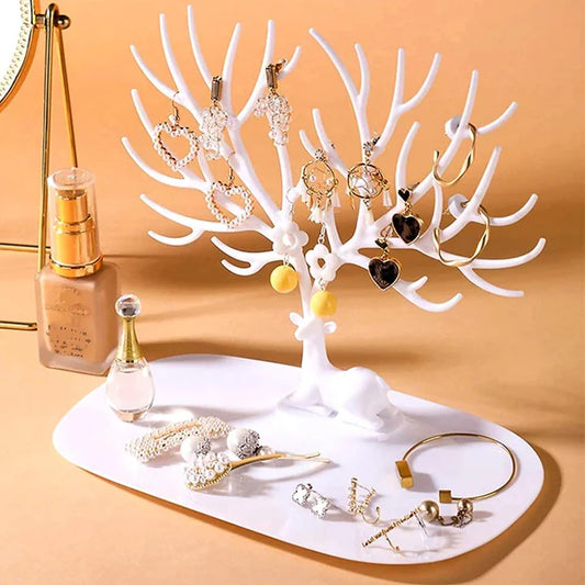 Creative Deer Style Jewelry Display Rack With Tray