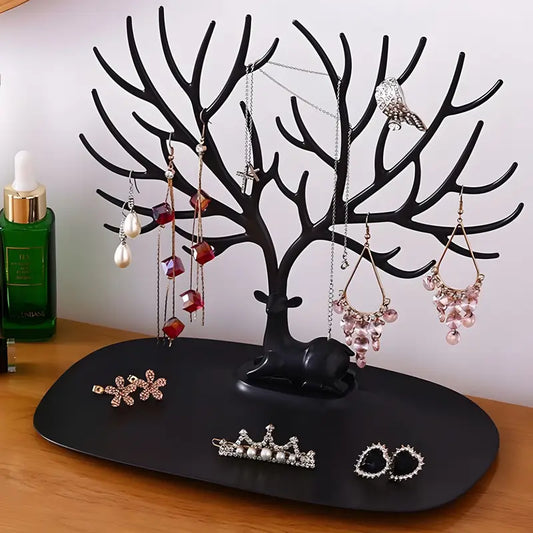 Creative Deer Style Jewelry Display Rack With Tray