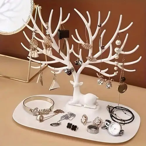 Creative Deer Style Jewelry Display Rack With Tray