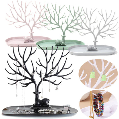 Creative Deer Style Jewelry Display Rack With Tray
