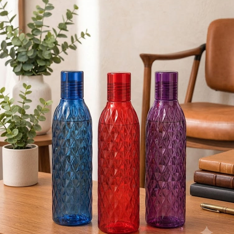 Crystal Pattern Water Bottle – Reusable BPA-Free Drinking Bottle