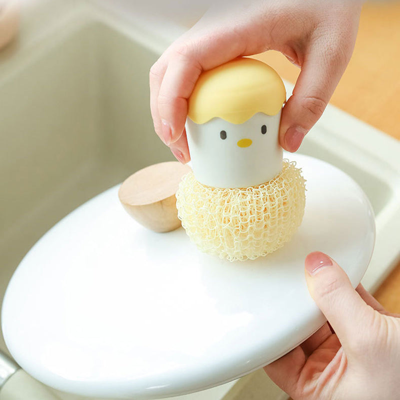 Cute Egg Kitchen Cleaning Brush Hot Pot Pan Sponge